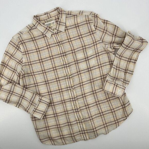 Denim and Supply Button Up Shirt RL Tomboy Casual Ivory Plaid Size Large - Picture 8 of 8